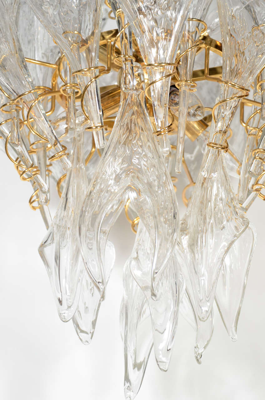 Italian Mid-Century Modern Handblown Murano Clear Glass 