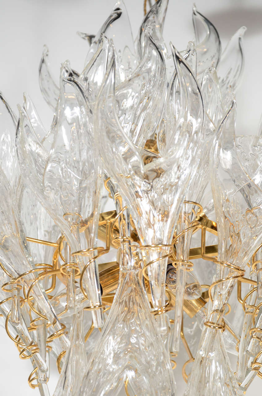Polished Mid-Century Modern Handblown Murano Clear Glass 