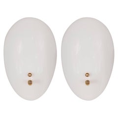 Sophisticated Mid-Century Pair of Ovoid Wall Sconces in Lucite