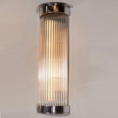 Art Deco Streamlined Machine Age Chrome and Glass Rod Sconce