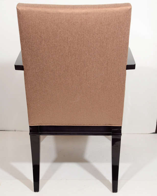 Mid-Century Modern Desk Chair in Ebonized Walnut and Copper Sharkskin For Sale 1