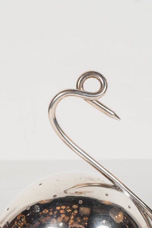 Mid-20th Century Art Deco Silver Plate Flamingo Cocktail Holder by Napier