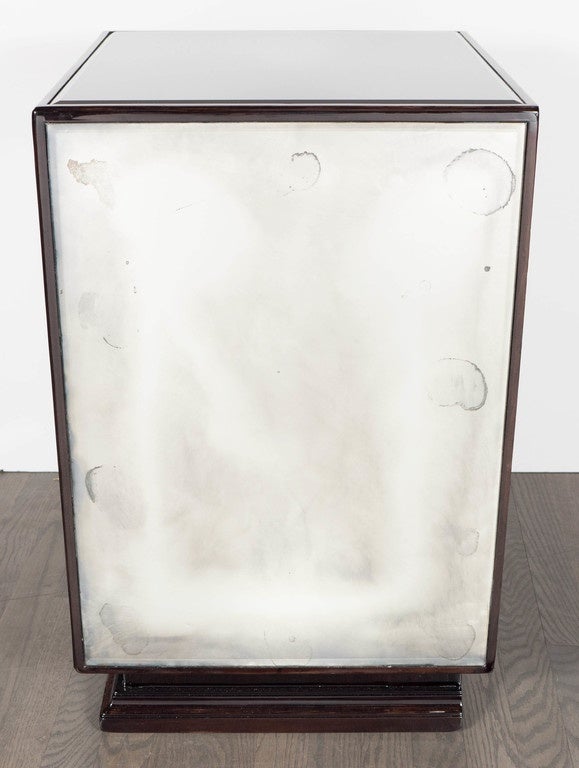 Mid-Century Modernist Smoked Mirror Side Table in the Manner of James Mont 5