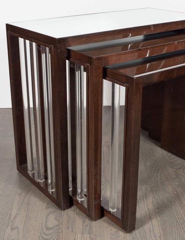 Set of Three Nesting Tables in Mahogany by Grosfeld House