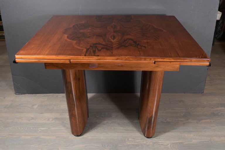 American Art Deco Extension Dining Table in Mahogany