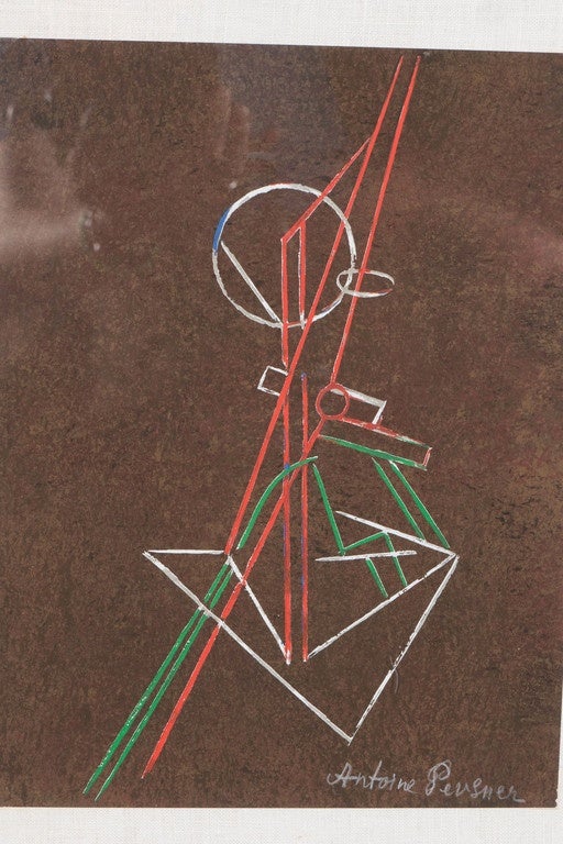 Original Cubist Color Silkscreen by Antoine Pevsner "Spatial Construction"