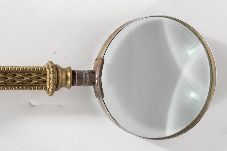 French Antique Belle Époque Gilt Magnifying Glass