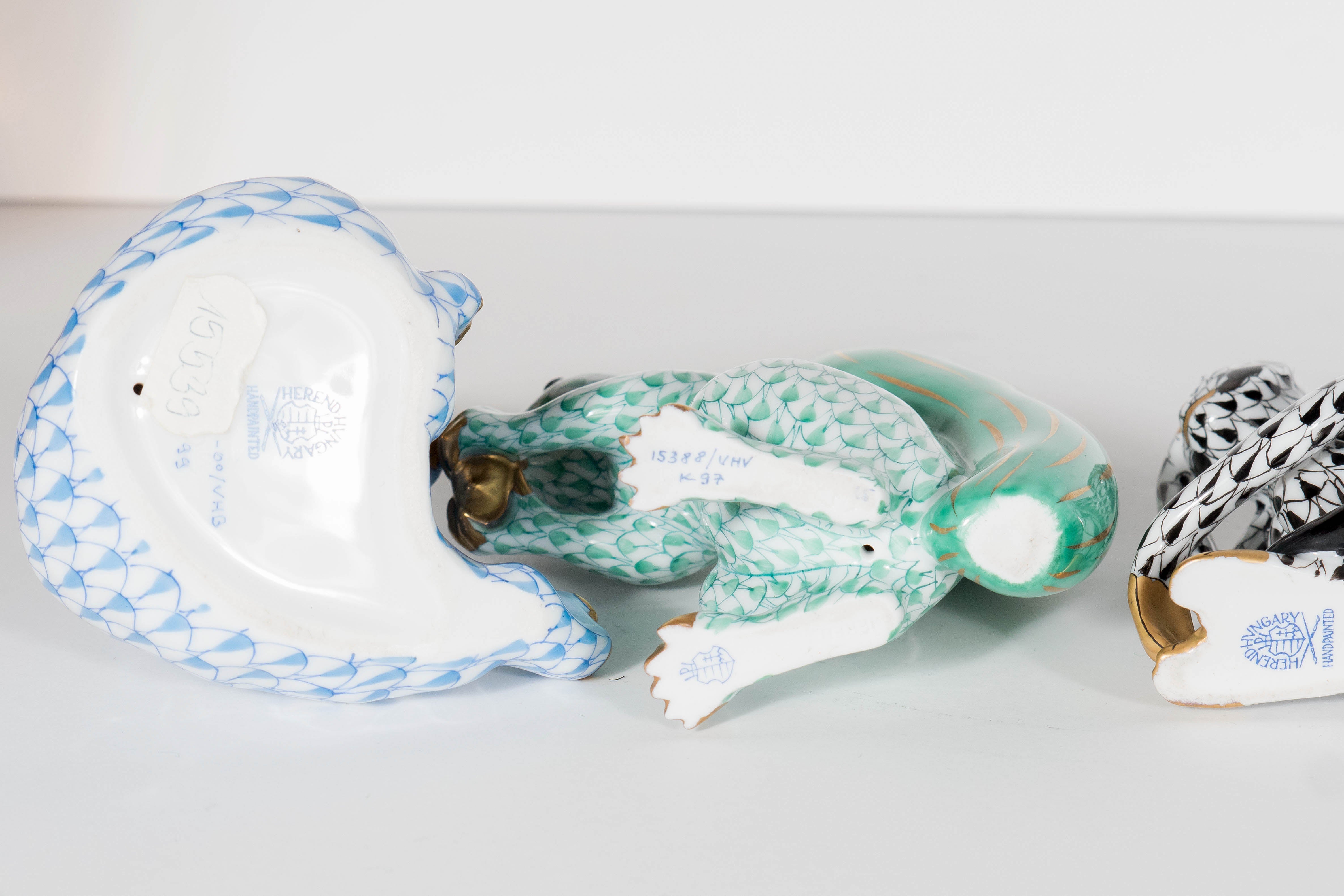 Mid-20th Century Set of Five Animal Porcelain Figurines by Herend