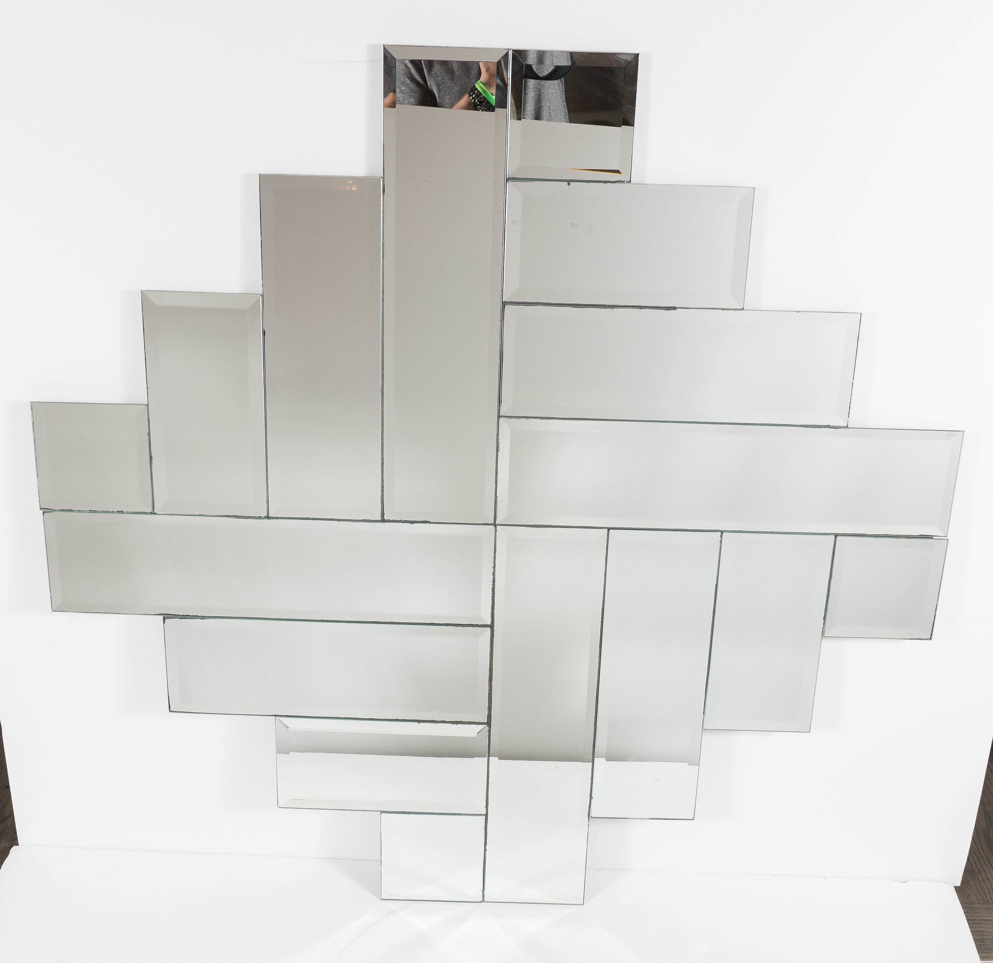 MidCentury Modernist Art Deco Style Stepped Geometric Form Beveled