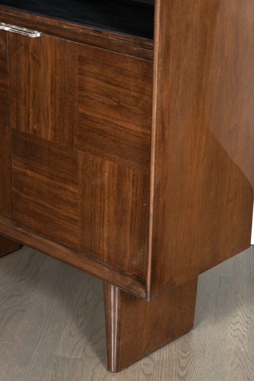 Mid-20th Century Midcentury Bookmatched Walnut Bar/Cabinet by Gilbert Rohde for Herman Miller