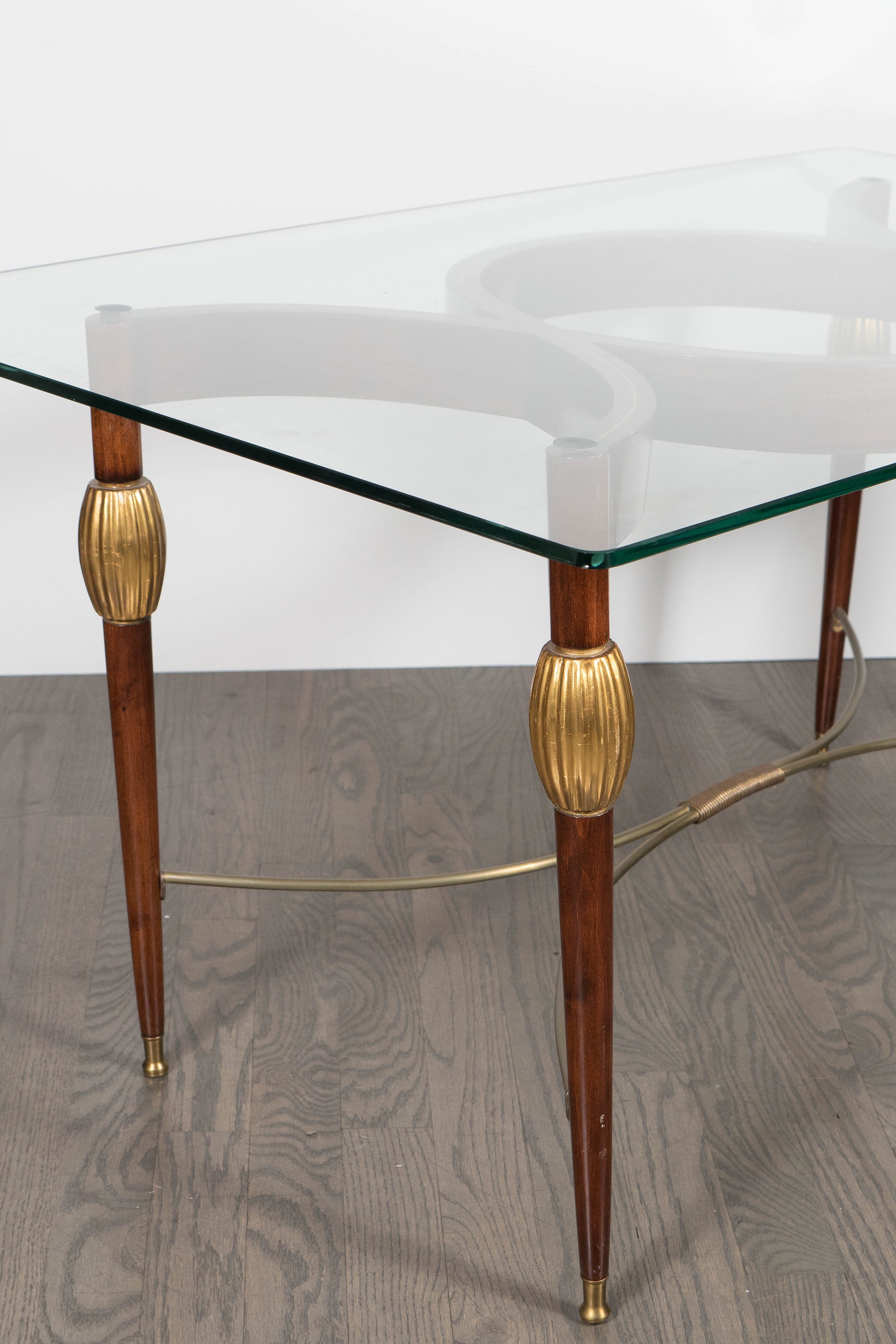 Brass Mid-Century Modern Italian Cocktail Table in the Style of Gio Ponti, circa 1945