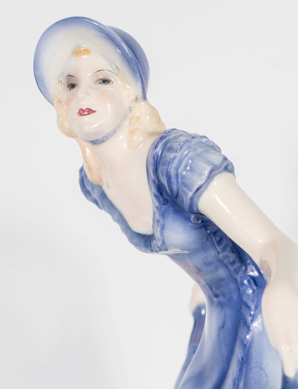 Mid-20th Century Ceramic Girl by Stephan Dakon for Goldscheider Named Congress, Lilian Harvey
