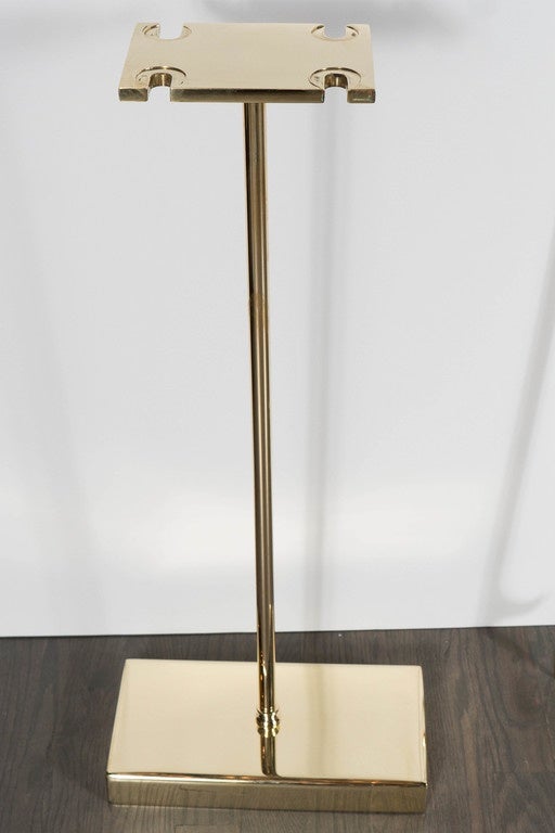 Custom Modernist Four-Piece Fire Tool Set in Polished Brass 3