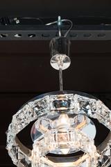 Two-Tiered Crystal Segmented Chandelier with Chrome Fittings by Kinkeldey