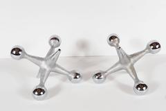 Verchromte Buchstützen oder Briefbeschwerer von Bill Curry aus der Jahrhundertmitte