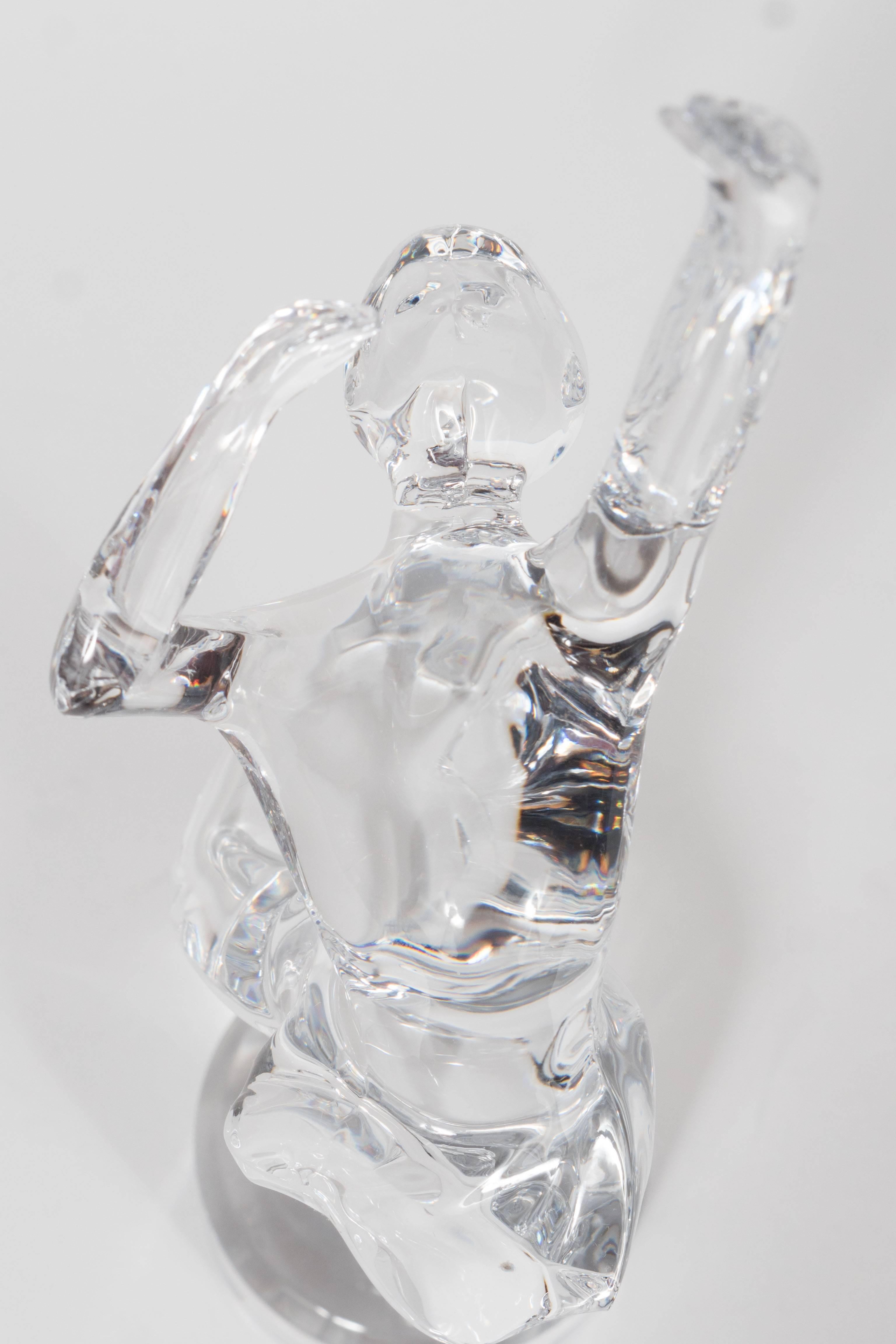 Modern Baccarat Art Glass Female Dancer Crystal Figurine
