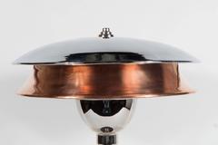 Streamline Art Deco Machine Age Desk or Table Lamp in Copper and Chrome