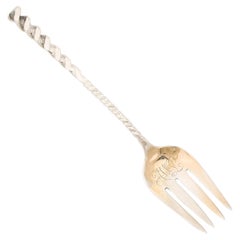 Arts & Crafts Movement Sterling Silver Twist Fork signed Whiting Manufacturing