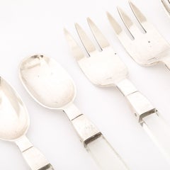 Set of 7 Mid-Century Sterling Silver & Lucite Flatware by Porter Blanchard