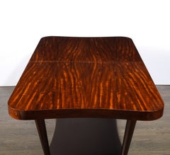 Art Deco Ausziehbarer Esstisch aus Nussbaum und Leder der Serie Paldao von Gilbert Rohde