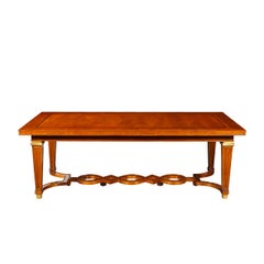 Art Deco Directoire Style Book-Matched Walnut Dining Table from L'Art De Vivre