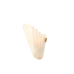 Art Deco Skyscraper Style Frosted Glass Slip Shade Crystalline Texture Sconce
