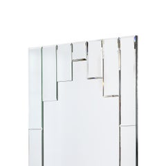 Art Deco Skyscraper Style Rectangular Tessellated Mirror with Beveled Detailing
