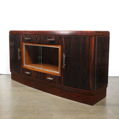 Art Deco Rosewood, Burled Carpathian Elm & Acacia Sideboard w/ Nickled Bronze