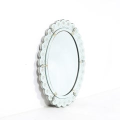 Mid-Century Modernist Scallop Design Reverse-Etched & Beveled Mirror