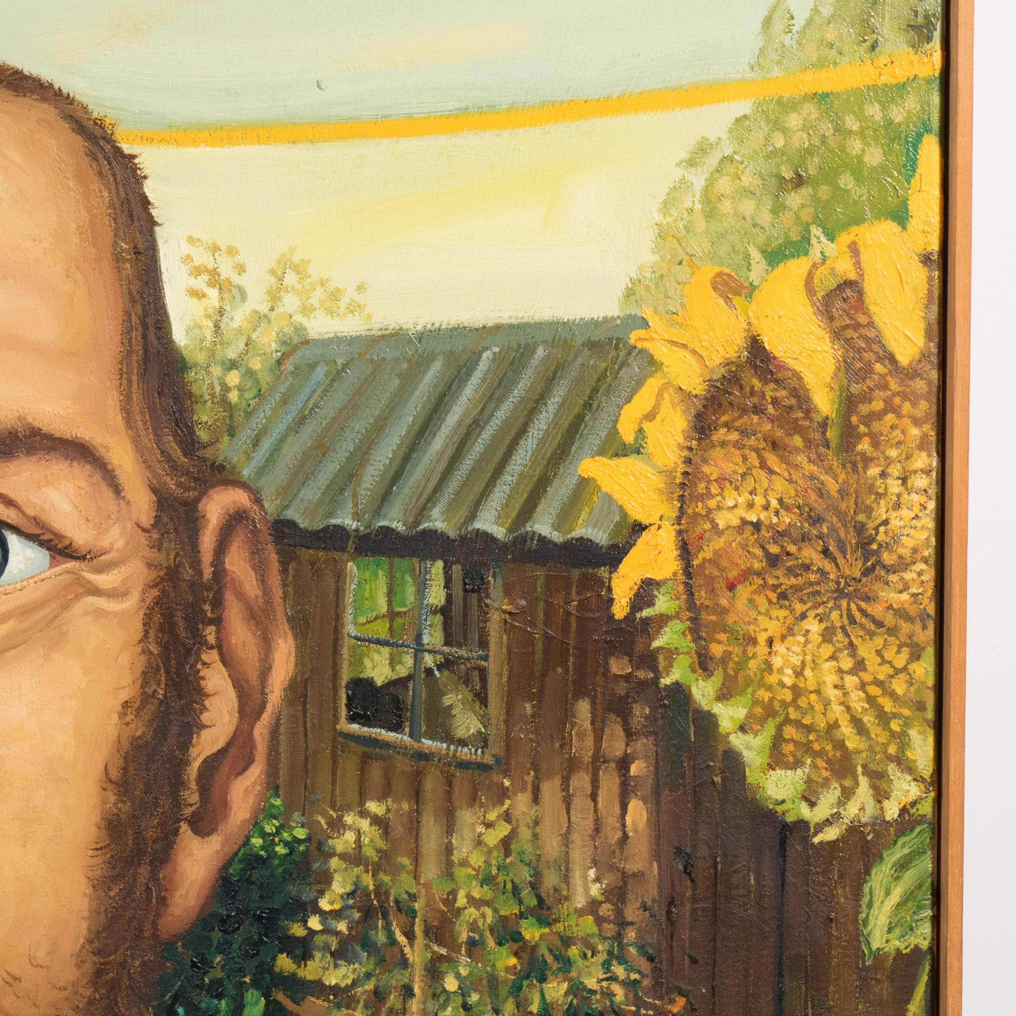 The Sun Flower Portrait English Anthony Green, Oil on Canvas, Realized in 1974 1