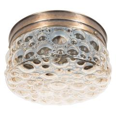 Mid-Century Modernist Textured Bubble Glass Flush Mount Chandelier 7