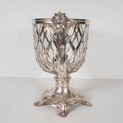 Victorian Silver Plated Wine Cooler/ Ice Bucket with Foliate and Floral Motifs