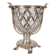 Victorian Silver Plated Wine Cooler/ Ice Bucket with Foliate and Floral Motifs