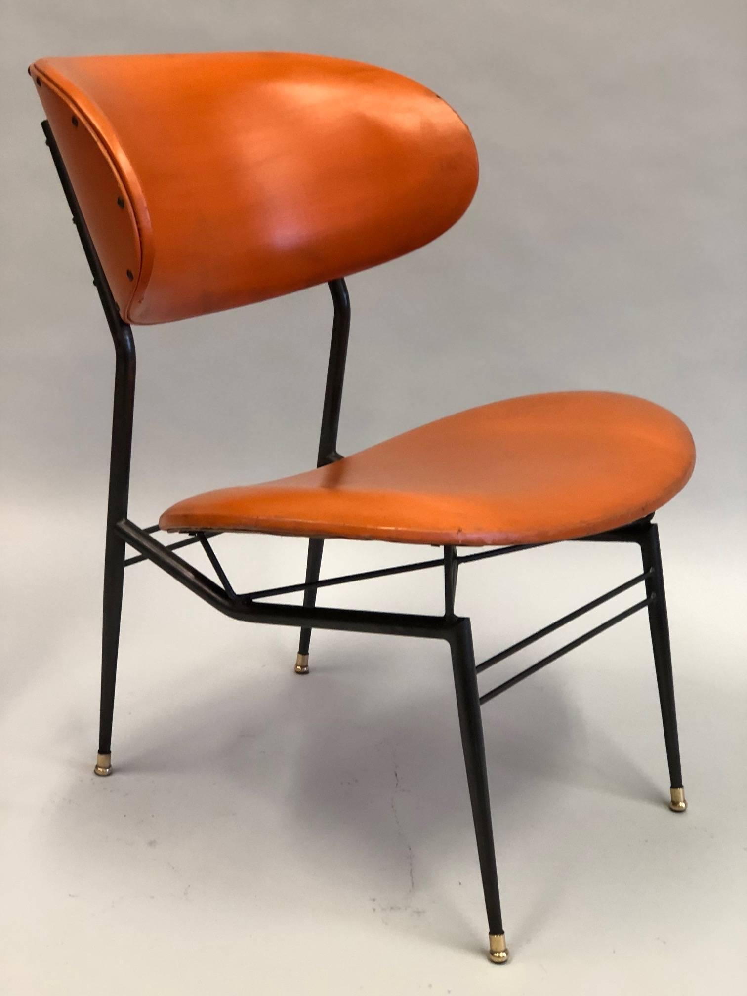 Two Pairs of Italian Mid-Century Modern Lounge Chairs by Gastone Rinaldi In Good Condition For Sale In New York, NY