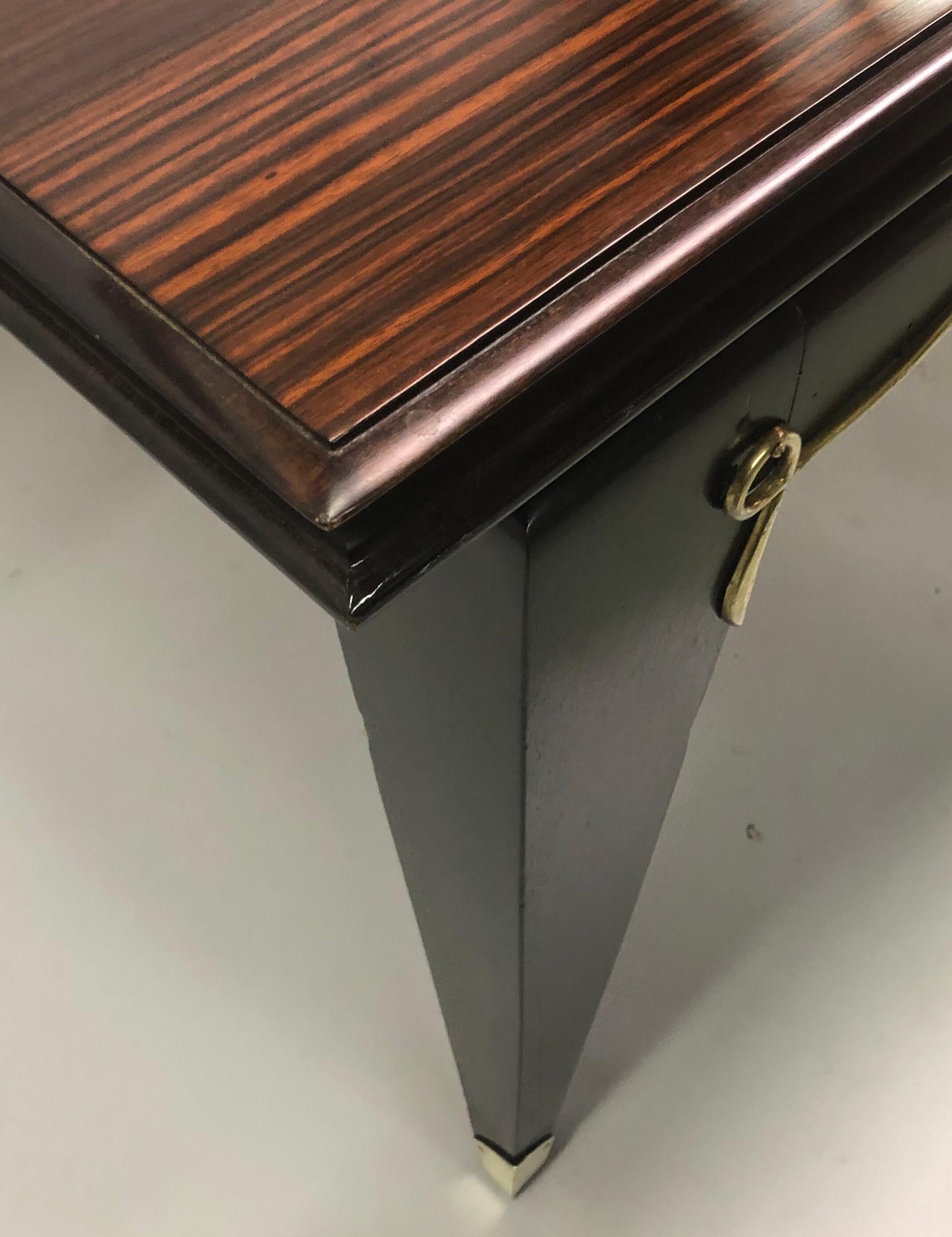 Table de salle à manger en ébène de Macassar et 2 abattants, par Dominique, Paris, vers 1925 en vente 2