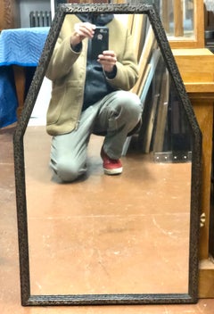Early Modern / Cubist Hammered Wrought Iron Mirror Attributed to Edgar Brandt