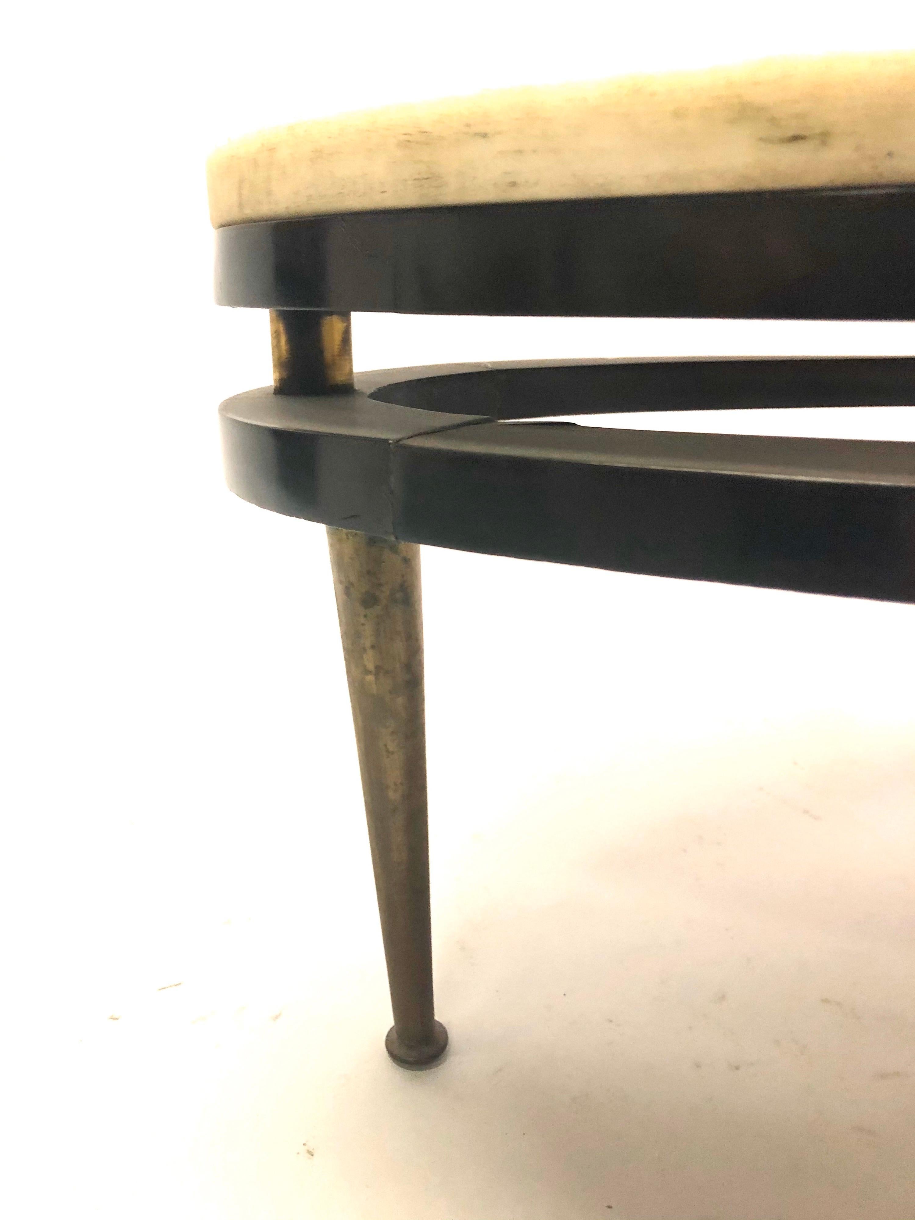 French Cantilevered Oval Cocktail Table For Sale 4