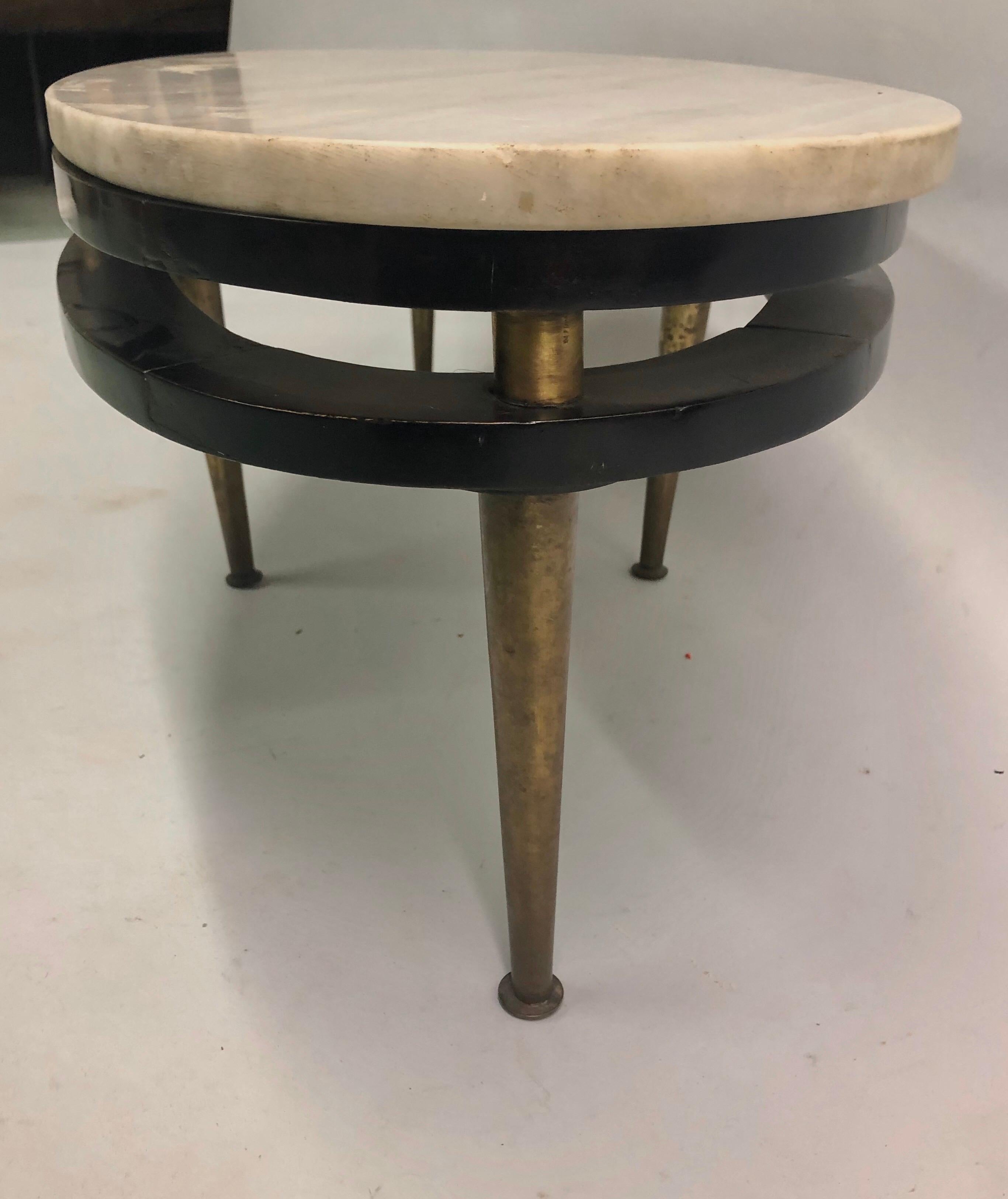 French Cantilevered Oval Cocktail Table For Sale 2