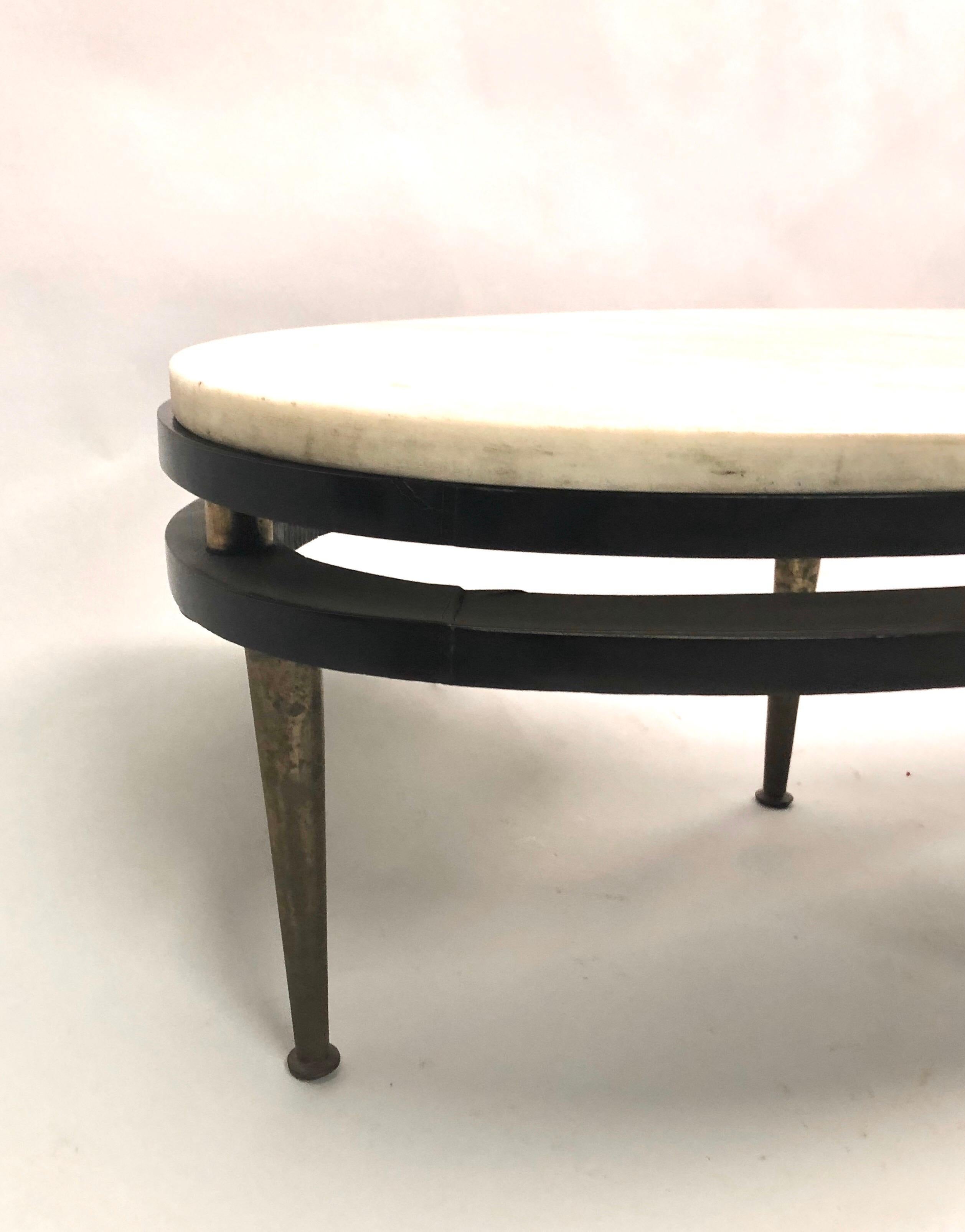 French Cantilevered Oval Cocktail Table For Sale 5