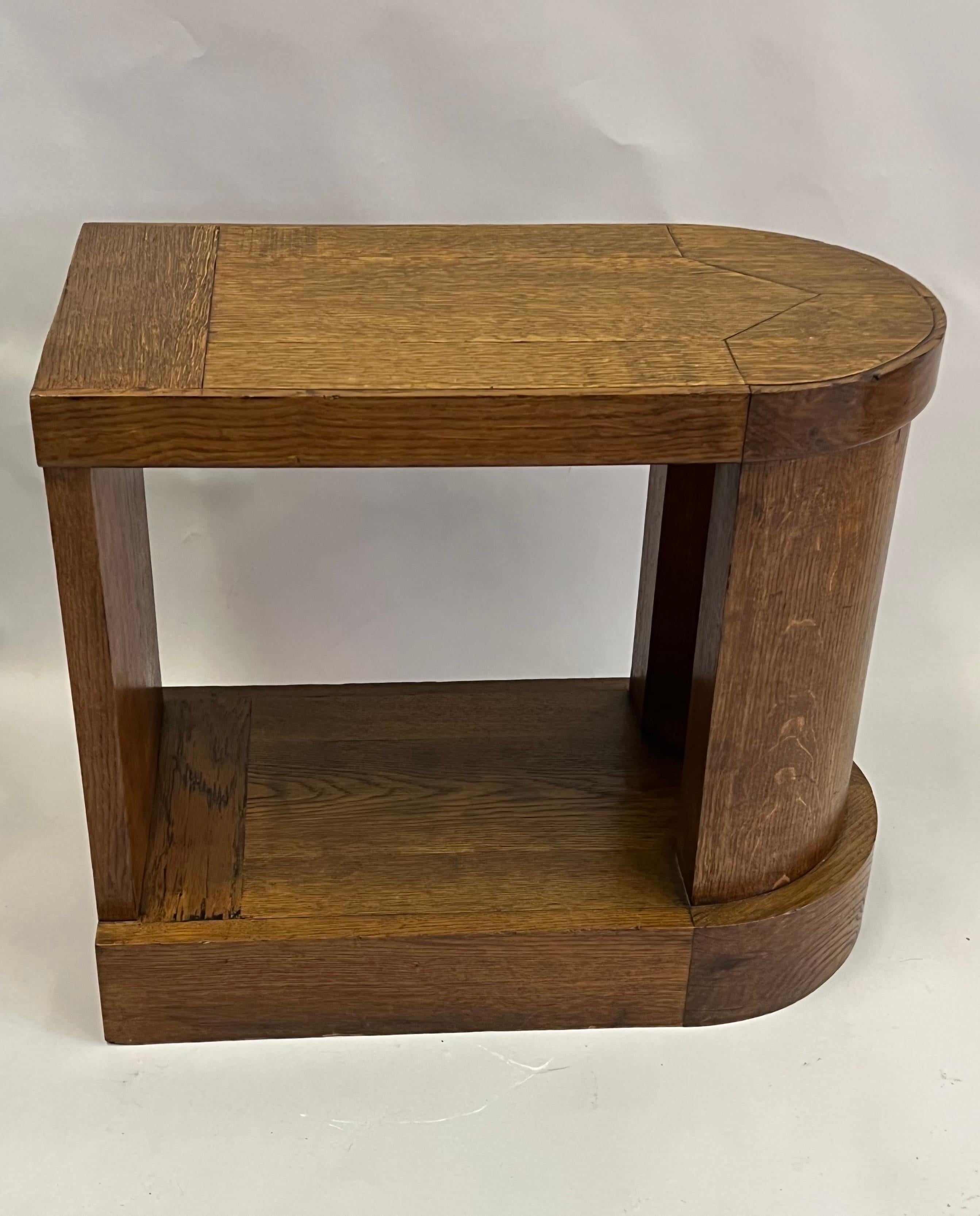 Pair of French Mid-Century Modern Oak End Tables or Nightstands, Pierre Legrain 13