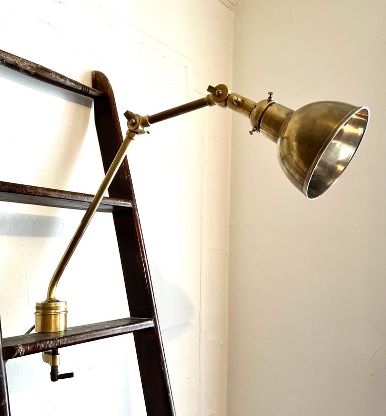 Swedish MidCentury Modern Marine Articulating Clamp Lamp for Wall