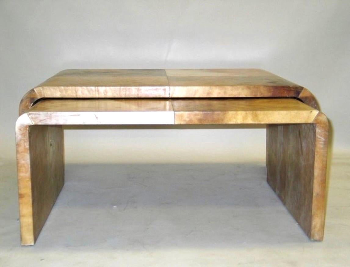 Hand-Crafted 1 French Mid-Century Parchment Coffee Tables , Style ofJean-Michel Frank  For Sale