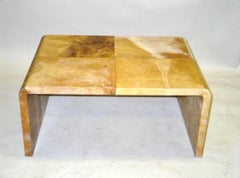 1 French Mid-Century Parchment Coffee Tables , Style ofJean-Michel Frank