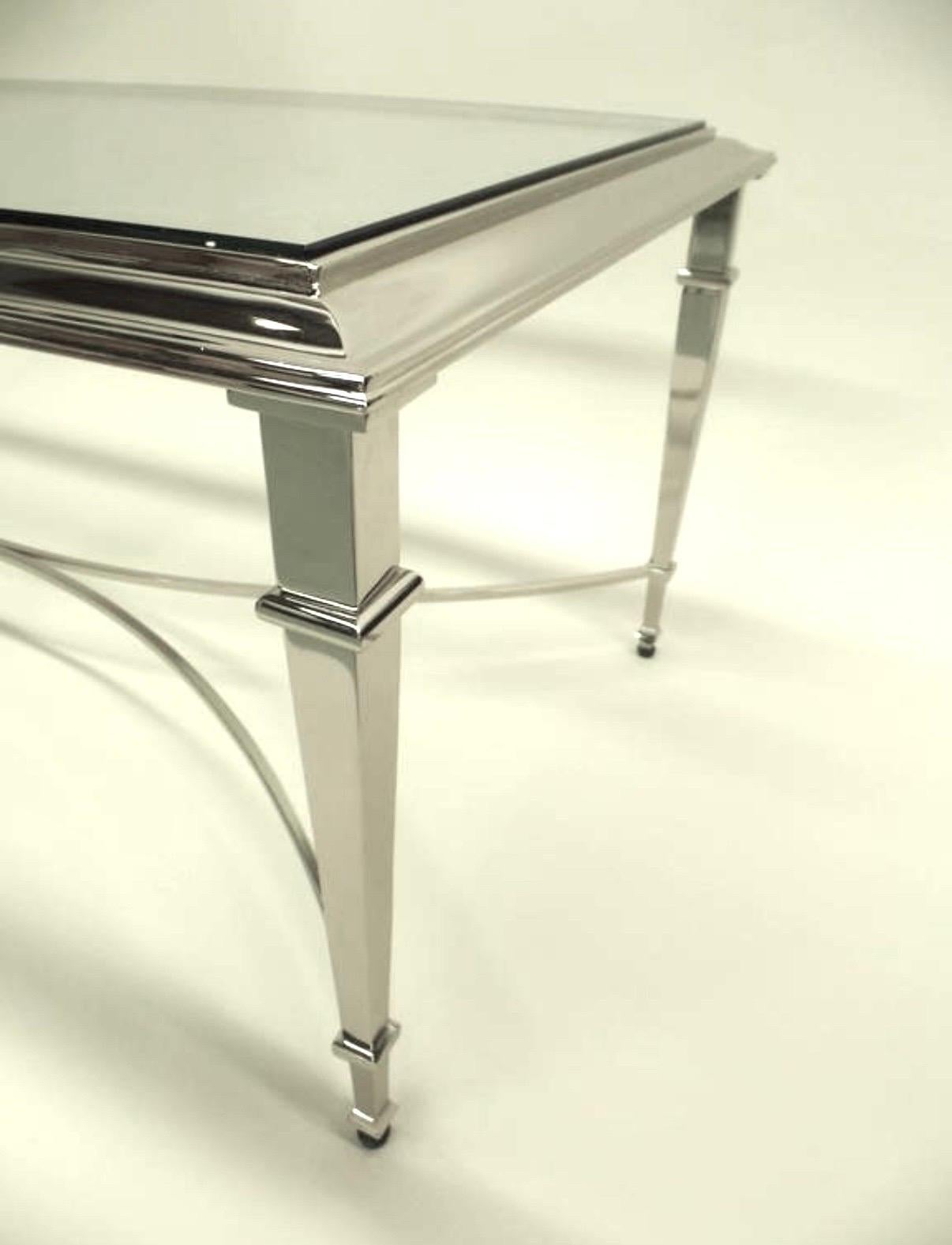 polished nickel coffee table
