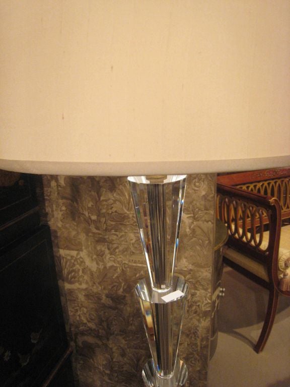 Pair of Italian Modern Neoclassical Style, Crystal Floor Lamps, Fontana Arte In Excellent Condition In New York, NY