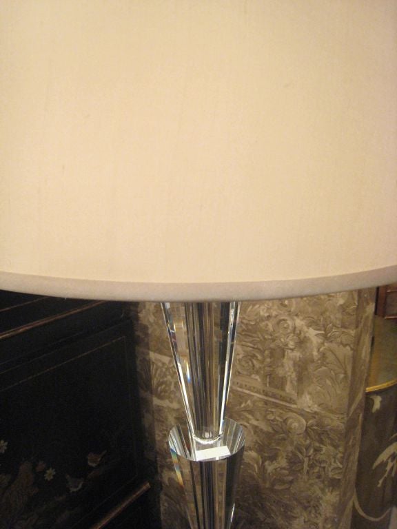 20th Century Pair of Italian Modern Neoclassical Style, Crystal Floor Lamps, Fontana Arte