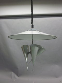 Lampe à suspension à triple réflecteur réglable italienne du milieu du siècle dernier, attribuée à Stilnovo