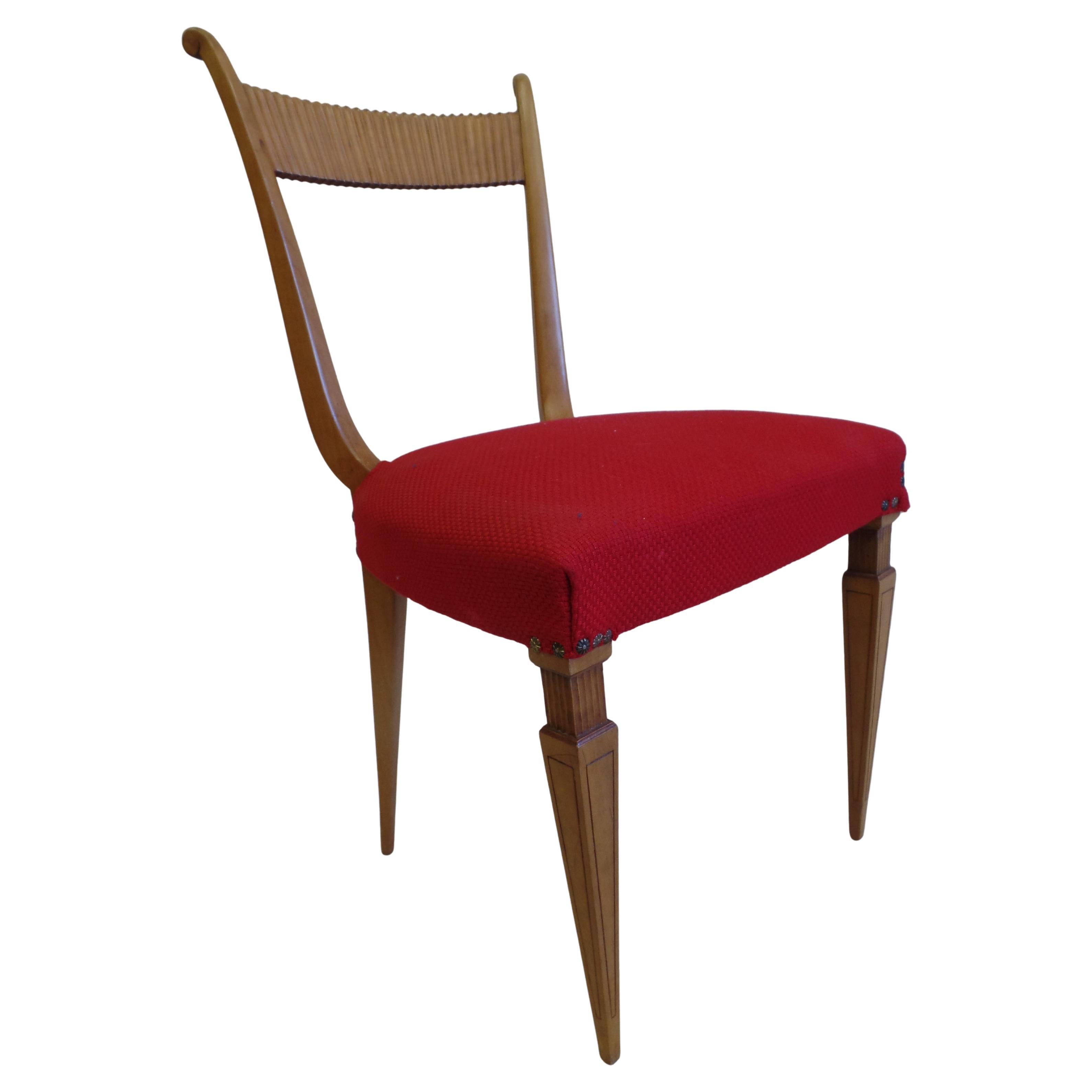 Two Italian Mid-Century Modern Neoclassical Side / Desk Chairs by Paolo Buffa For Sale