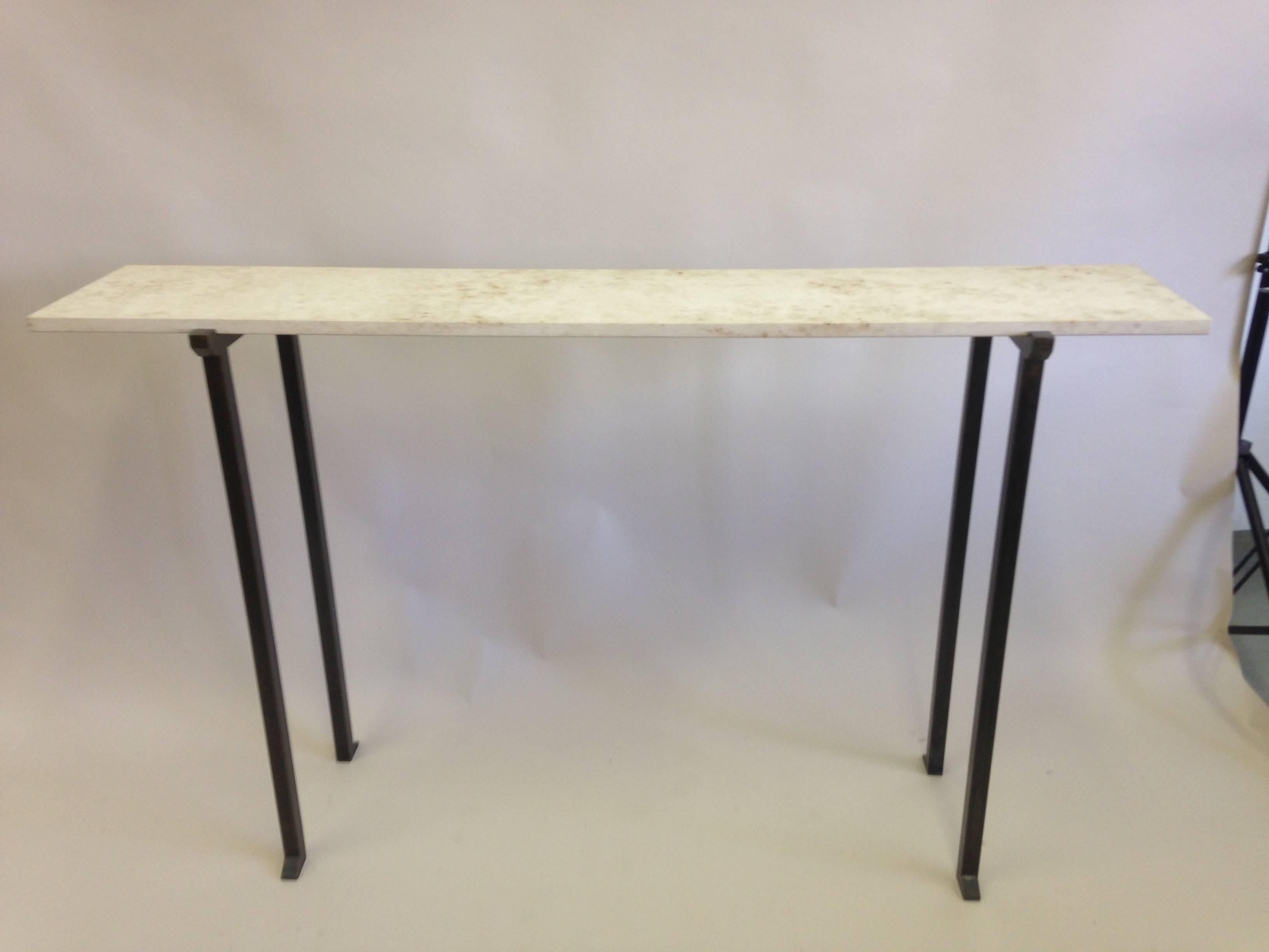 Französische neoklassizistische Konsole aus Bronze und Eisen, Marc Duplantier, Mid-Century Modern (Moderne der Mitte des Jahrhunderts) im Angebot
