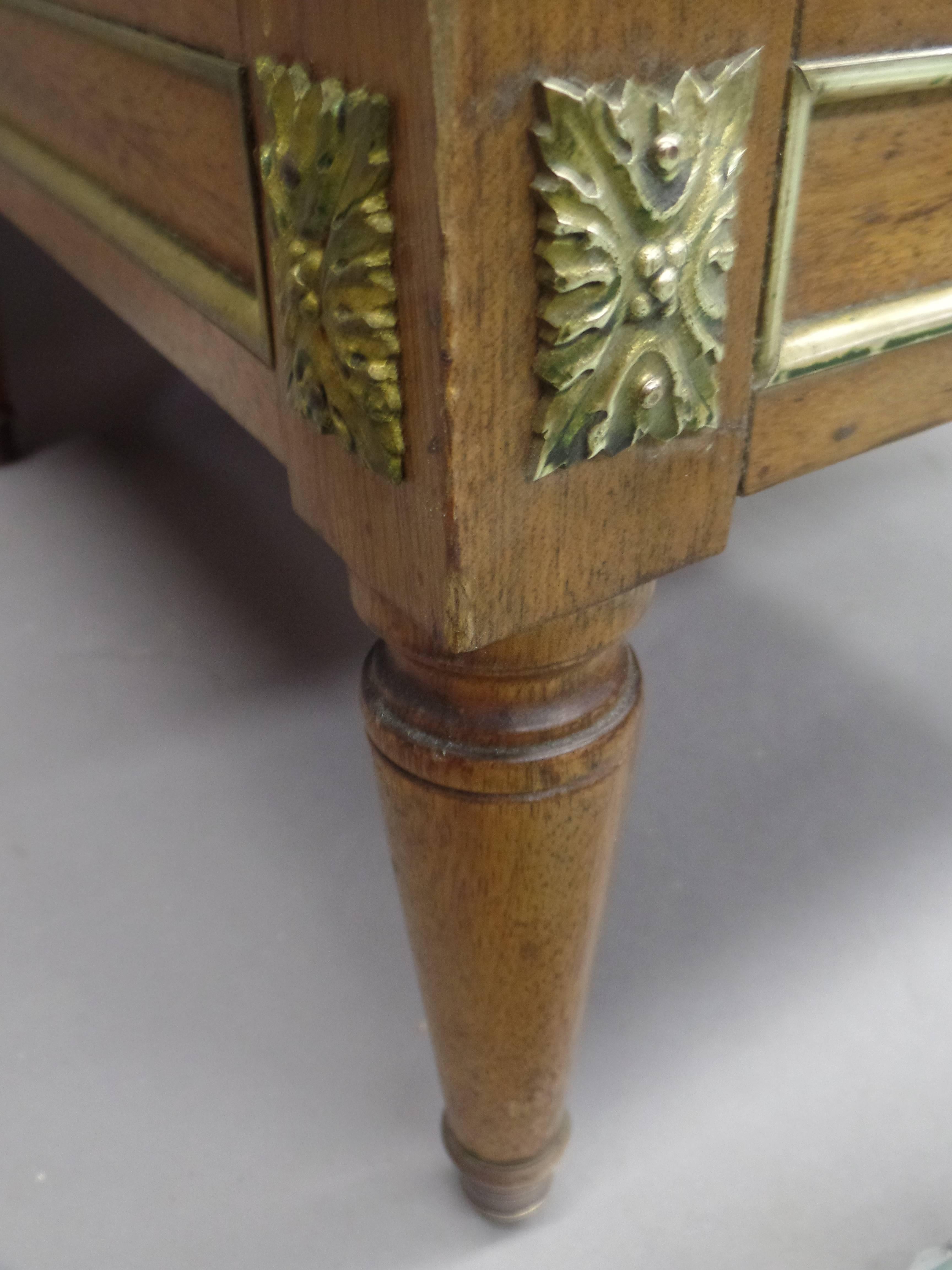 Brass Pair of French Modern Neoclassical Stools / Benches Attributed to Jansen For Sale